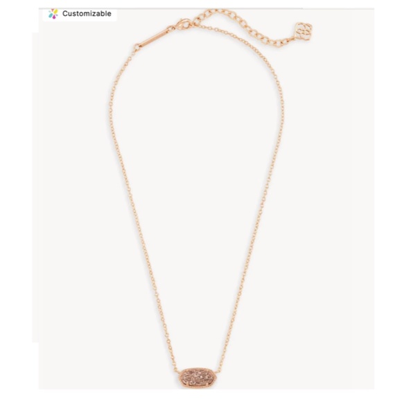 Elisa Rose Gold Pendant Necklace in Rose Gold Drusy - Picture 4 of 5